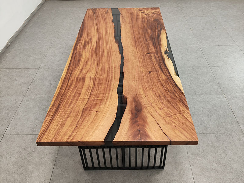 Custom Raintree Wood Live Edge Dining Table